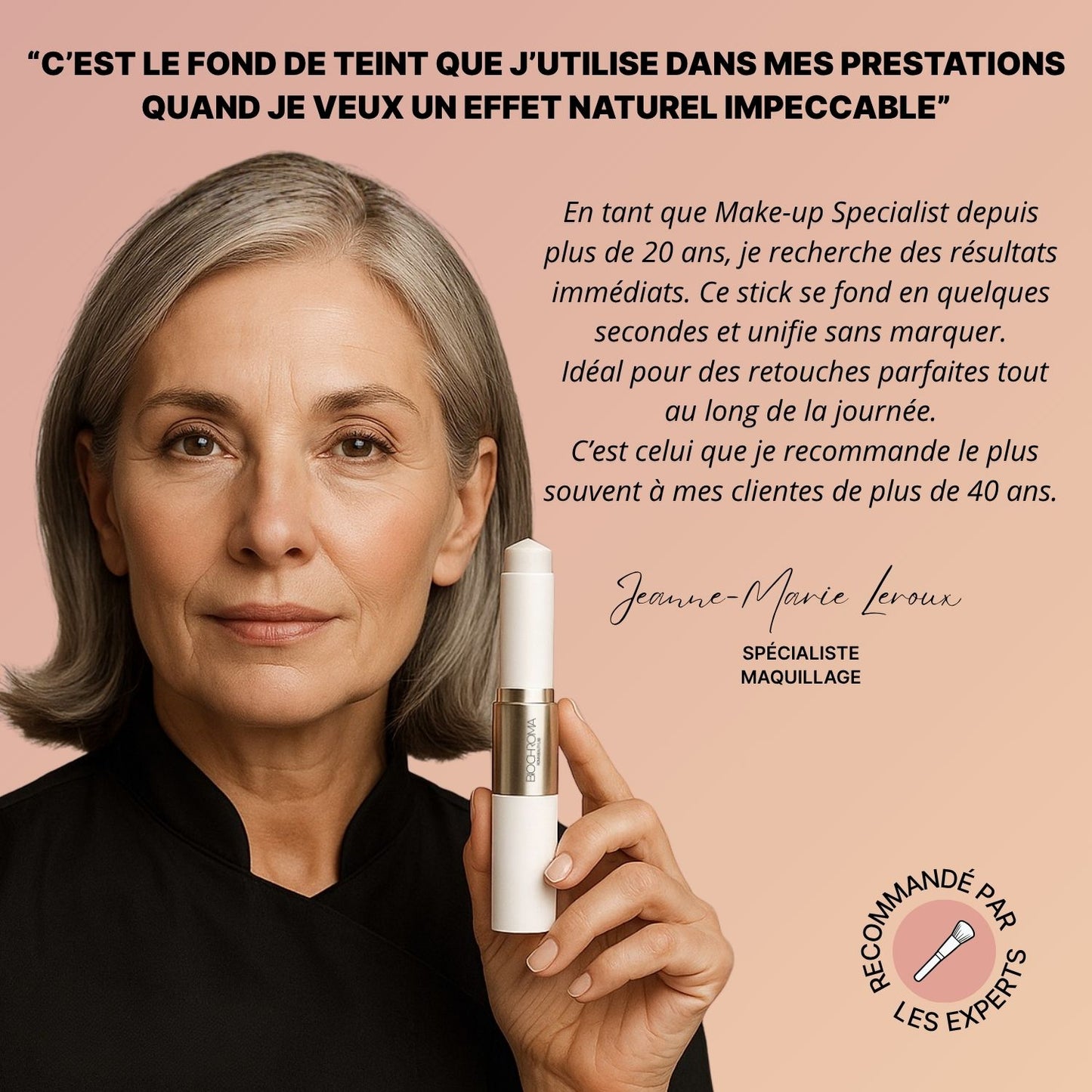 Chroma Stick Fond de teint stick coréen auto-adaptatif avec pinceau intégré